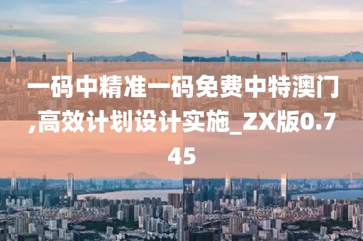 一码中精准一码免费中特澳门,高效计划设计实施_ZX版0.745