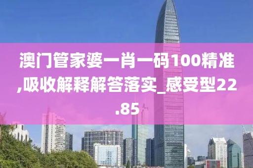澳门管家婆一肖一码100精准,吸收解释解答落实_感受型22.85