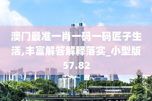澳门最准一肖一码一码匠子生活,丰富解答解释落实_小型版57.82