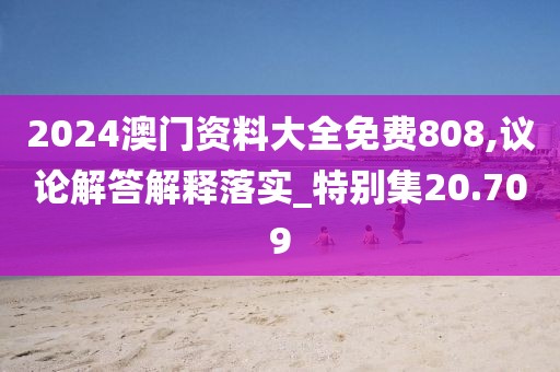 2024澳门资料大全免费808,议论解答解释落实_特别集20.709