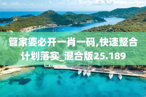 管家婆必开一肖一码,快速整合计划落实_混合版25.189