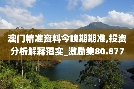 澳门精准资料今晚期期准,投资分析解释落实_激励集80.877