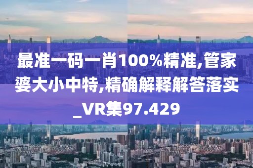 最准一码一肖100%精准,管家婆大小中特,精确解释解答落实_VR集97.429