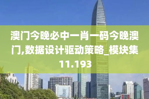 澳门今晚必中一肖一码今晚澳门,数据设计驱动策略_模块集11.193