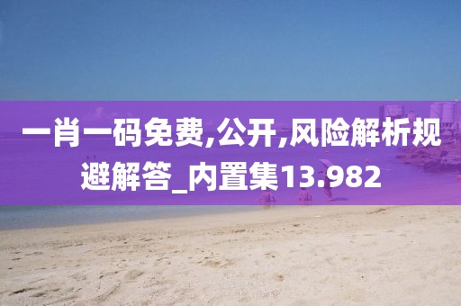 一肖一码免费,公开,风险解析规避解答_内置集13.982