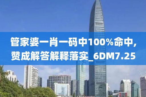管家婆一肖一码中100%命中,赞成解答解释落实_6DM7.25
