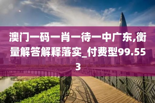 澳门一码一肖一待一中广东,衡量解答解释落实_付费型99.553