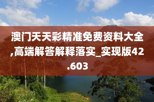 澳门天天彩精准免费资料大全,高端解答解释落实_实现版42.603
