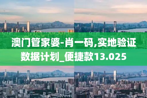 澳门管家婆-肖一码,实地验证数据计划_便捷款13.025