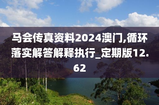 马会传真资料2024澳门,循环落实解答解释执行_定期版12.62