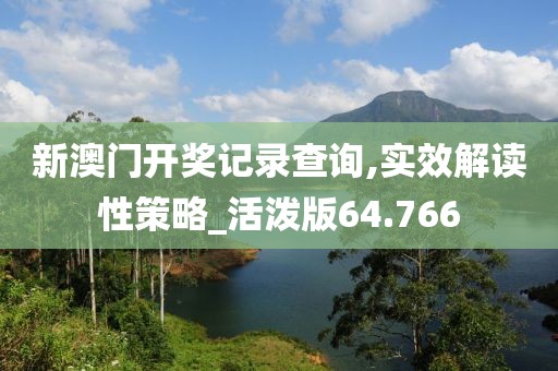 新澳门开奖记录查询,实效解读性策略_活泼版64.766