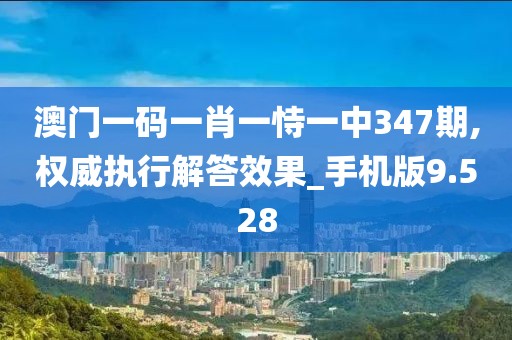 澳门一码一肖一恃一中347期,权威执行解答效果_手机版9.528