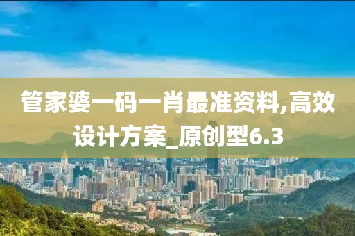管家婆一码一肖最准资料,高效设计方案_原创型6.3