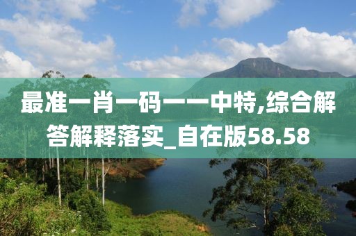 最准一肖一码一一中特,综合解答解释落实_自在版58.58
