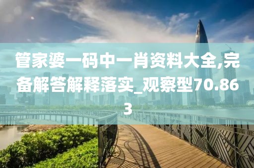 管家婆一码中一肖资料大全,完备解答解释落实_观察型70.863