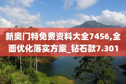 新奥门特免费资料大全7456,全面优化落实方案_钻石款7.301