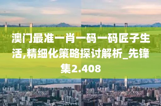 澳门最准一肖一码一码匠子生活,精细化策略探讨解析_先锋集2.408