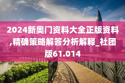 2024新奥门资料大全正版资料,精确策略解答分析解释_社团版61.014