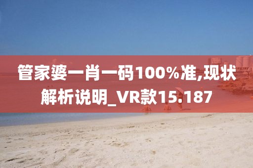 管家婆一肖一码100%准,现状解析说明_VR款15.187