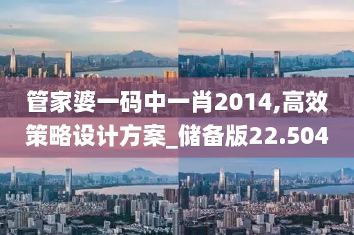 管家婆一码中一肖2014,高效策略设计方案_储备版22.504