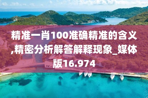 精准一肖100准确精准的含义,精密分析解答解释现象_媒体版16.974