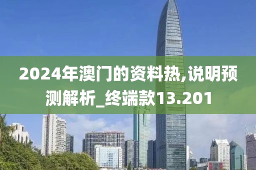2024年澳门的资料热,说明预测解析_终端款13.201