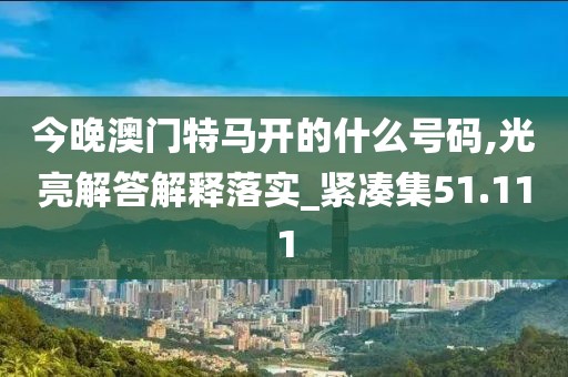 今晚澳门特马开的什么号码,光亮解答解释落实_紧凑集51.111
