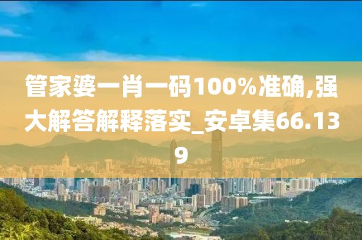 管家婆一肖一码100%准确,强大解答解释落实_安卓集66.139