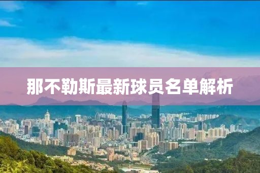 那不勒斯最新球员名单解析
