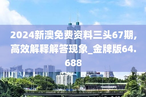 2024新澳免费资料三头67期,高效解释解答现象_金牌版64.688