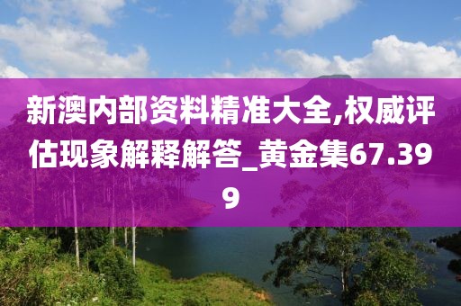 新澳内部资料精准大全,权威评估现象解释解答_黄金集67.399