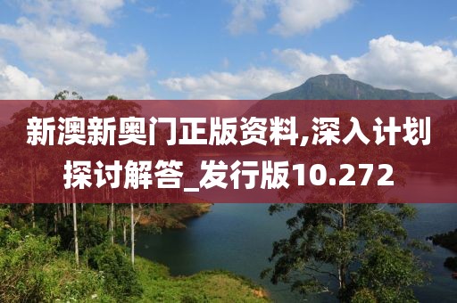 新澳新奥门正版资料,深入计划探讨解答_发行版10.272