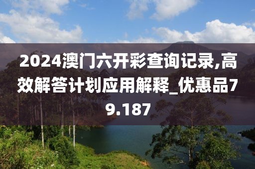 2024澳门六开彩查询记录,高效解答计划应用解释_优惠品79.187