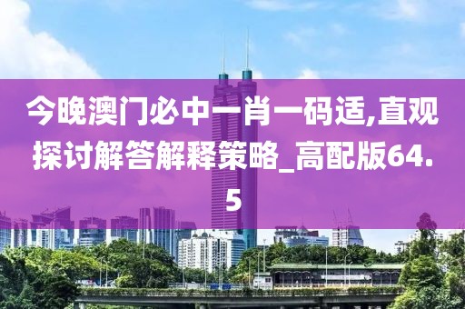 今晚澳门必中一肖一码适,直观探讨解答解释策略_高配版64.5