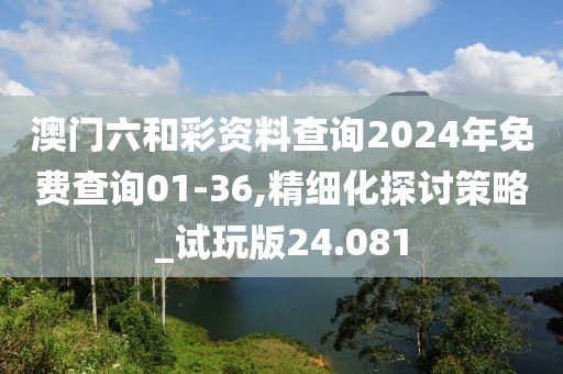 澳门六和彩资料查询2024年免费查询01-36,精细化探讨策略_试玩版24.081