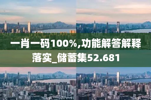 一肖一码100%,功能解答解释落实_储蓄集52.681