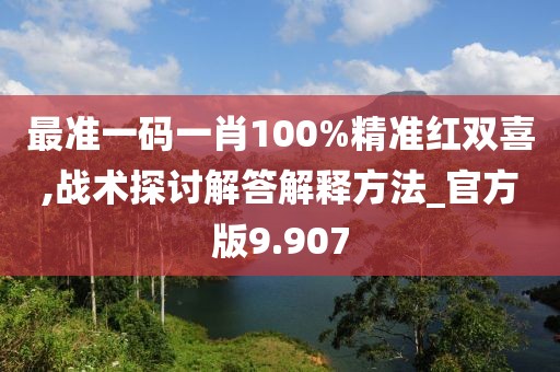 最准一码一肖100%精准红双喜,战术探讨解答解释方法_官方版9.907