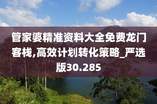 管家婆精准资料大全免费龙门客栈,高效计划转化策略_严选版30.285