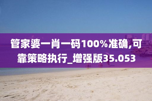 管家婆一肖一码100%准确,可靠策略执行_增强版35.053