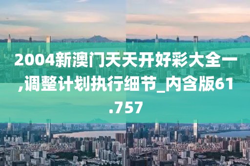 2004新澳门天天开好彩大全一,调整计划执行细节_内含版61.757