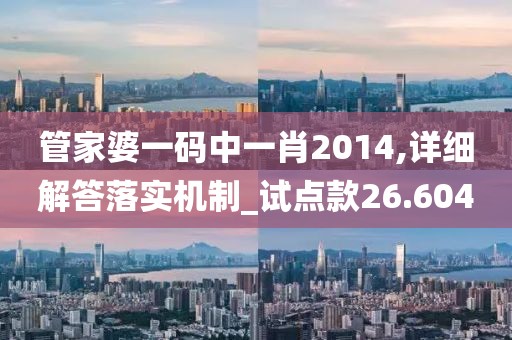 管家婆一码中一肖2014,详细解答落实机制_试点款26.604