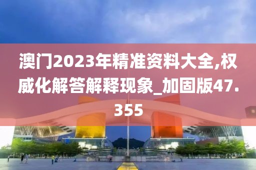 澳门2023年精准资料大全,权威化解答解释现象_加固版47.355