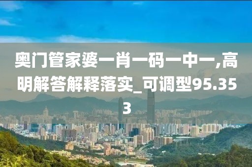 奥门管家婆一肖一码一中一,高明解答解释落实_可调型95.353