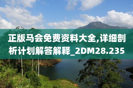 正版马会免费资料大全,详细剖析计划解答解释_2DM28.235