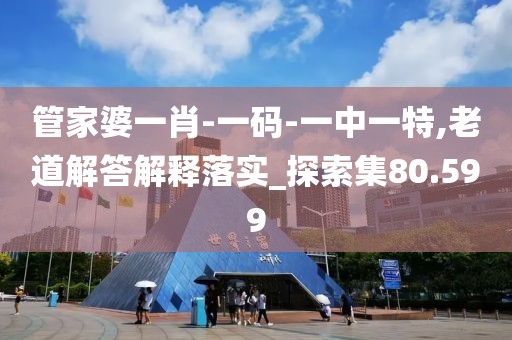 管家婆一肖-一码-一中一特,老道解答解释落实_探索集80.599