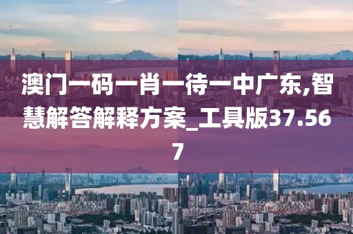 澳门一码一肖一待一中广东,智慧解答解释方案_工具版37.567