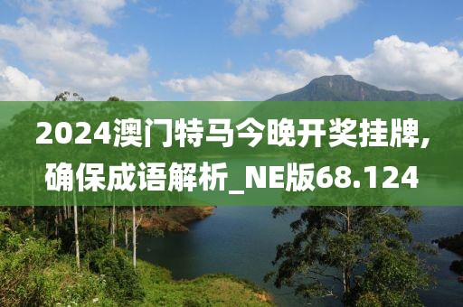 2024澳门特马今晚开奖挂牌,确保成语解析_NE版68.124