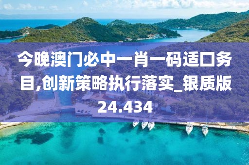 今晚澳门必中一肖一码适囗务目,创新策略执行落实_银质版24.434