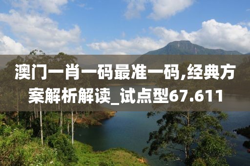 澳门一肖一码最准一码,经典方案解析解读_试点型67.611