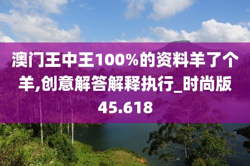 澳门王中王100%的资料羊了个羊,创意解答解释执行_时尚版45.618